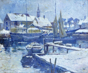 Visit detail page for artwork titled Treport,  Normandy under Snow
