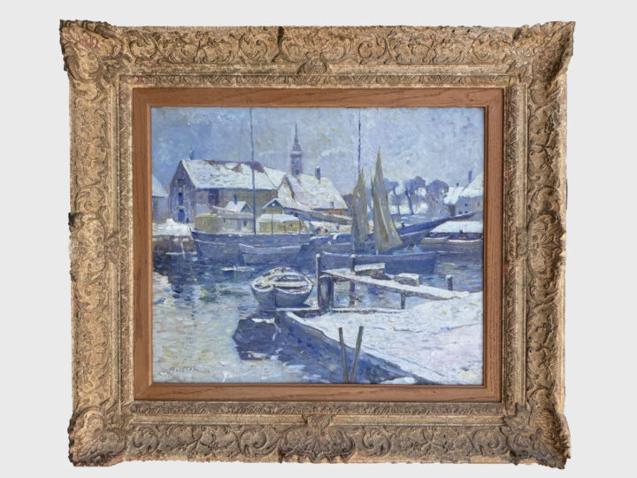 View larger image of artwork titled Treport,  Normandy under Snow with Frame